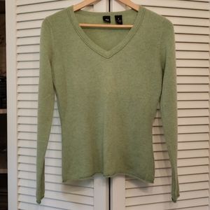Saks Fifth Avenue Green 100% Cashmere Sweater SZ S
